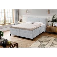 Boxbett Mit Topper & Bettkasten 180x200 Cm Haga - Hellgrau/Schwarz, MODERN, Holz/Kunststoff (180cm) - MID.YOU