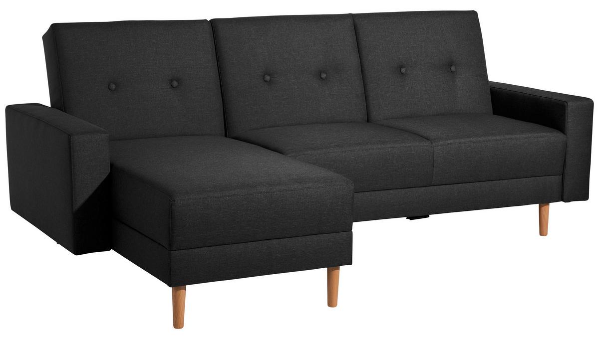 Eckschlafsofa Just Cool - Erlefarben/Schwarz, Design, Textil (230/93/152cm) - Max Winzer
