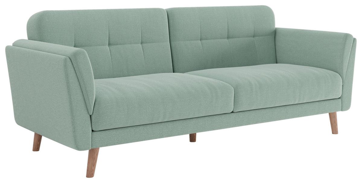 3-sitzer-sofa + Schlaffunktion Helsinki Webstoff Mintgrün - Mintgrün, MODERN, Textil (220,5/88/80,5cm) - MID.YOU