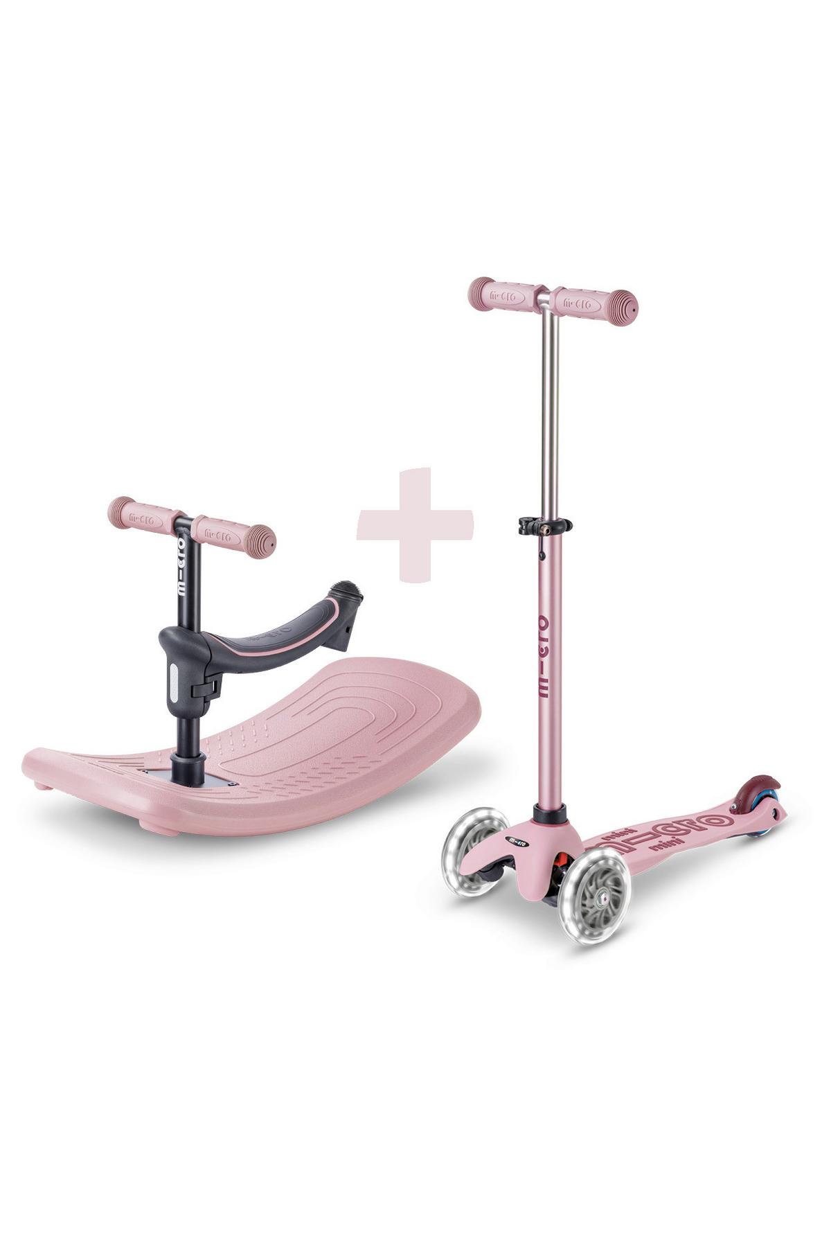 Kinderscooter Rosa/grau Mehrere Möglichkeiten - Hellrosa, Basics, Kunststoff/Metall (67/28/45-77cm) - Micro Mobility
