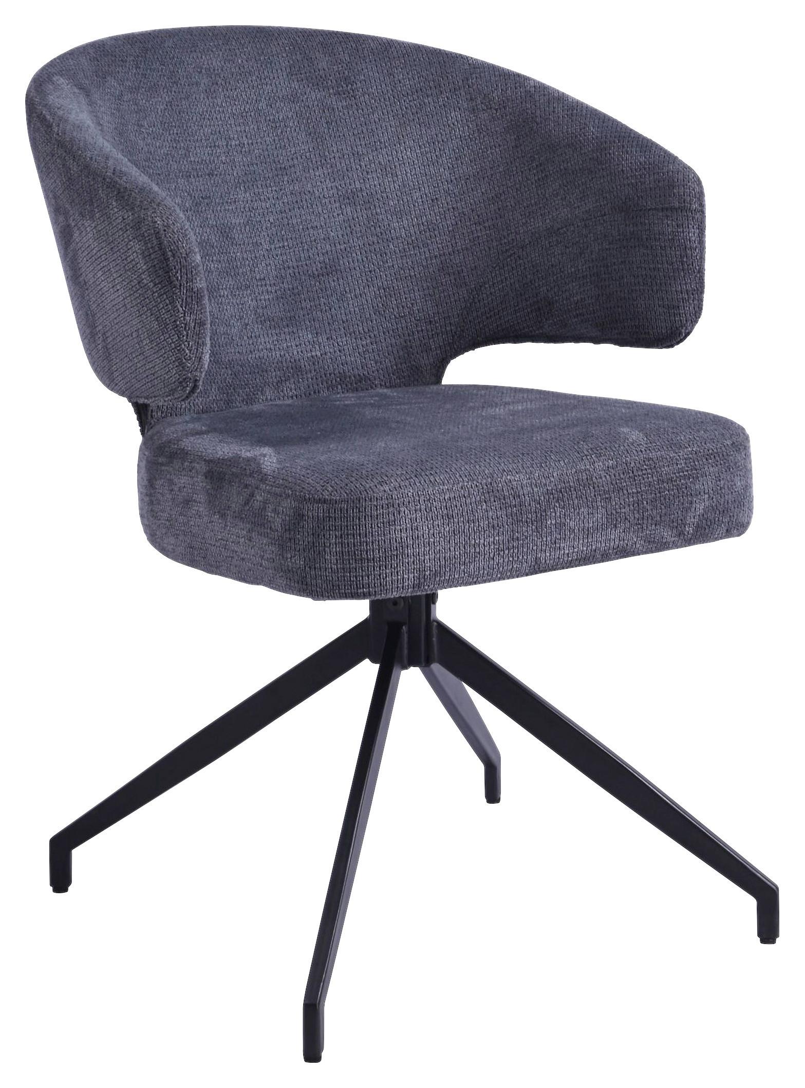 Židle s područkami Shell, tmavě šedá - černá/tmavě šedá, Lifestyle, kov/dřevo (57/82/60cm) - Premium Living