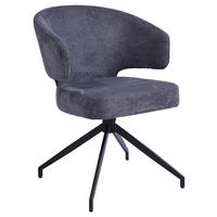 Židle s područkami Shell, tmavě šedá - černá/tmavě šedá, Lifestyle, kov/dřevo (57/82/60cm) - Premium Living