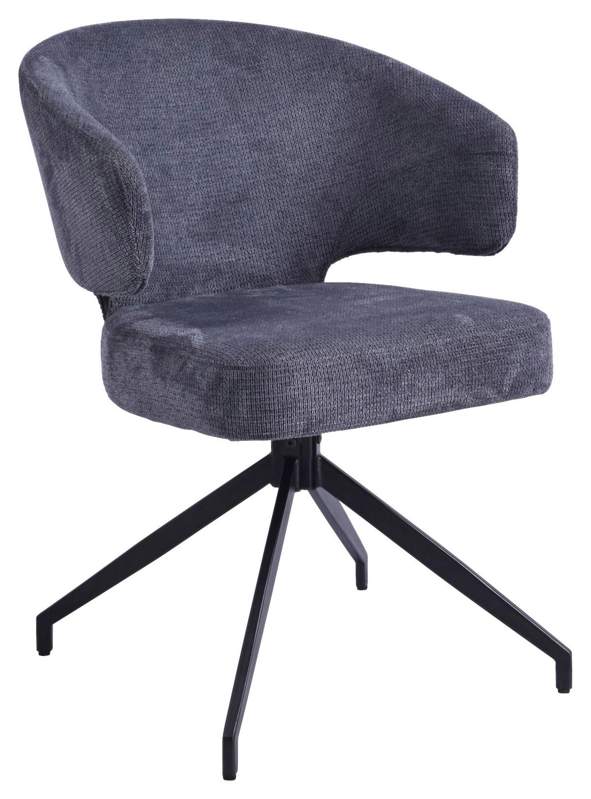 Židle s područkami Shell, tmavě šedá - černá/tmavě šedá, Lifestyle, kov/dřevo (57/82/60cm) - Premium Living