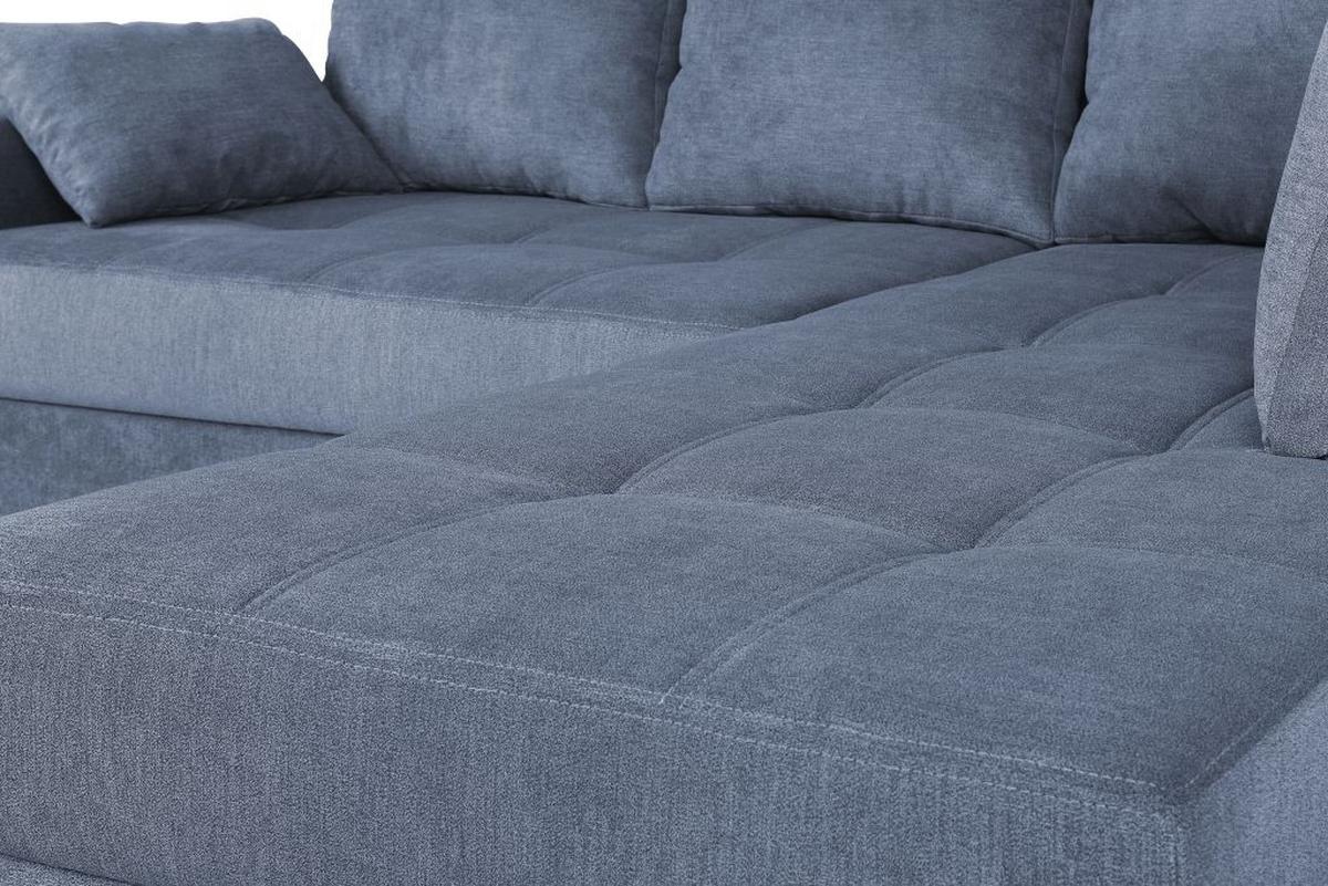 Sedačka LARS, oboustranná, modrošedá / antracitová - černá/barvy chromu, Design, textil/plast (260/218cm)