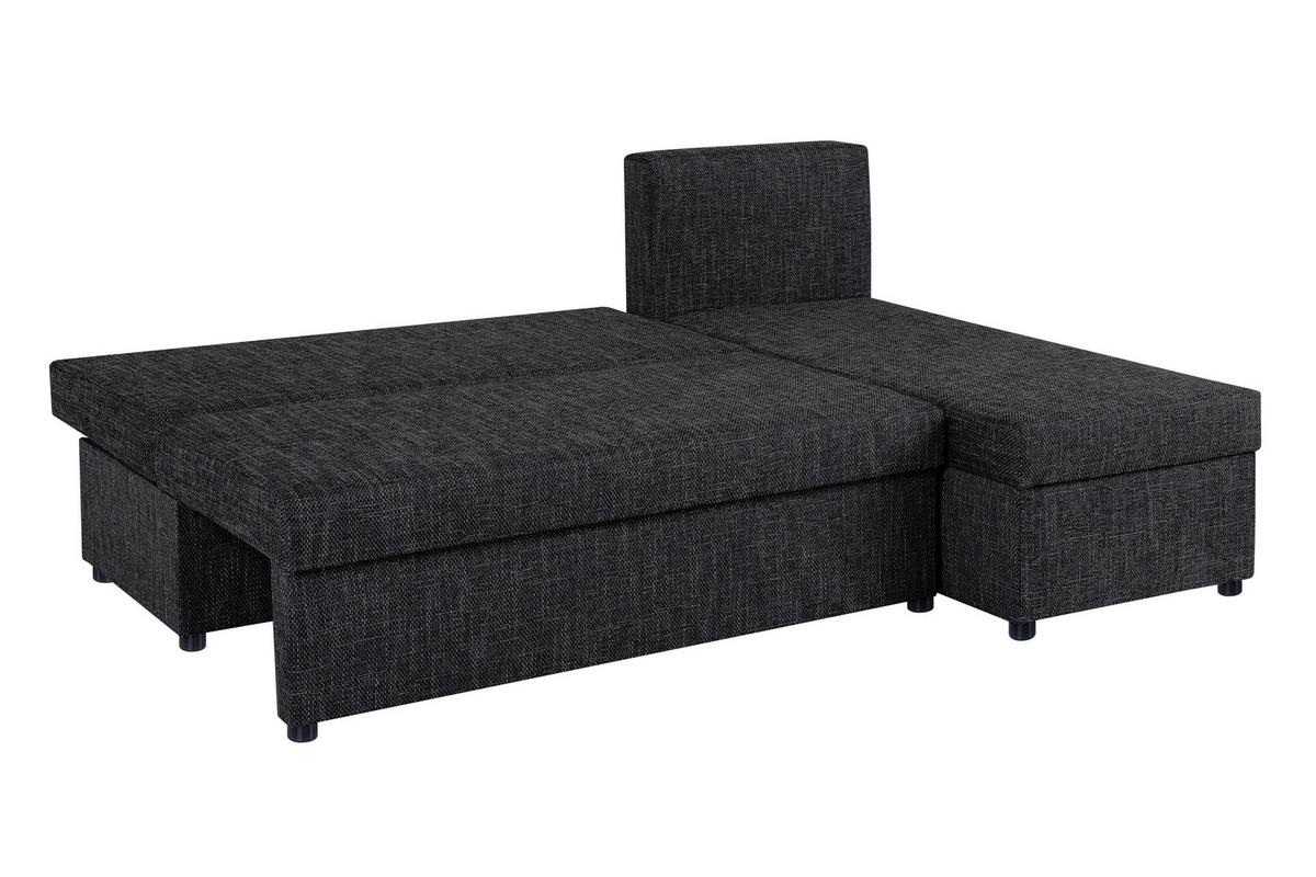Rohová sedačka JON, oboustranná, černá - černá, Design, kompozitní dřevo/textil (195/147cm) - P & B