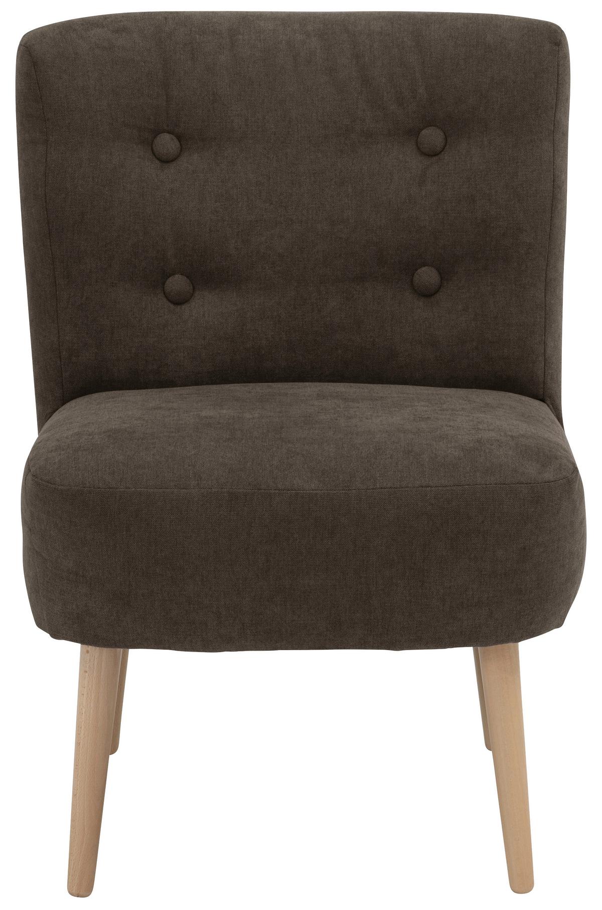 Sessel Fiona - Dunkelbraun/Buchefarben, Design, Textil (58/78/68cm) - Max Winzer