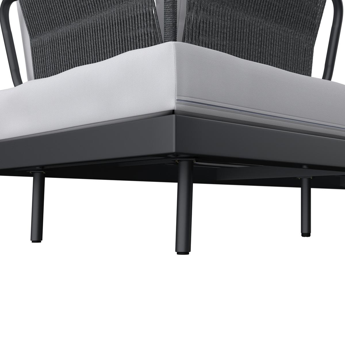 TERASOVÁ SEDACÍ SOUPRAVA EMMA - tmavě šedá, Moderní, kov/dřevo (220/79/87cm) - Bessagi Garden