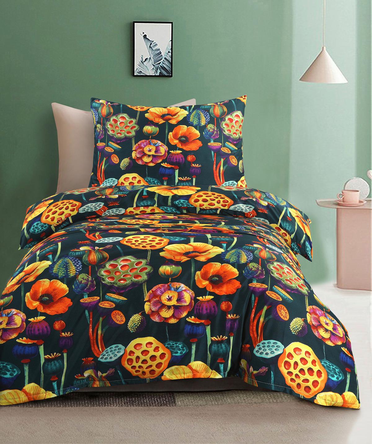 BETTWÄSCHE WILDFLOWERS - Blau/Gelb, MODERN, Textil - Luca Bessoni