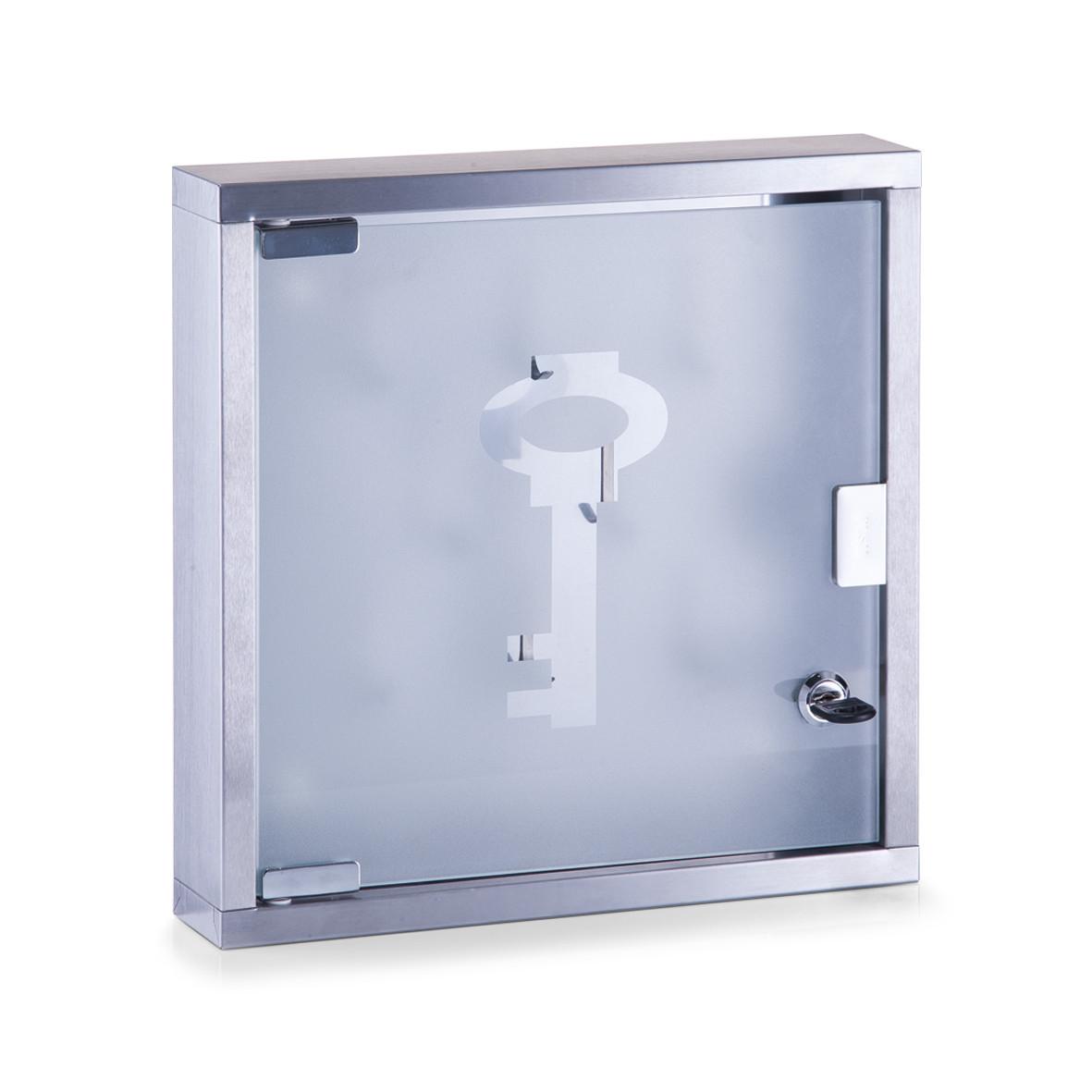 Schlüsselkasten Silberfarben B: 30 Cm - Silberfarben, Basics, Glas/Metall (30/30/6cm) - Zeller Present