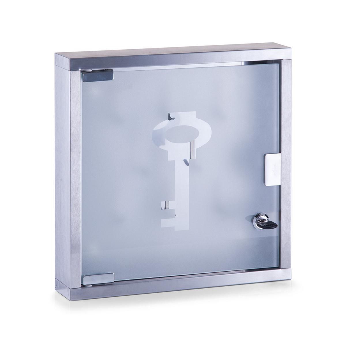 Schlüsselkasten Silberfarben B: 30 Cm - Silberfarben, Basics, Glas/Metall (30/30/6cm) - Zeller Present