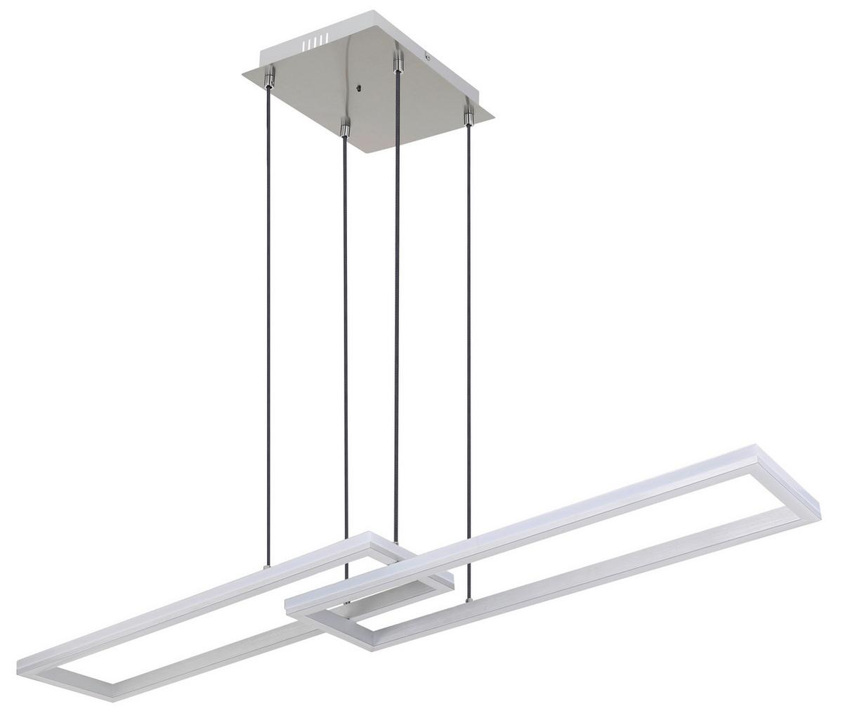 LED-Hängeleuchte 67209-45h - Silberfarben/Opal, Trend, Kunststoff/Metall (119,5/25,5/120cm) - Globo