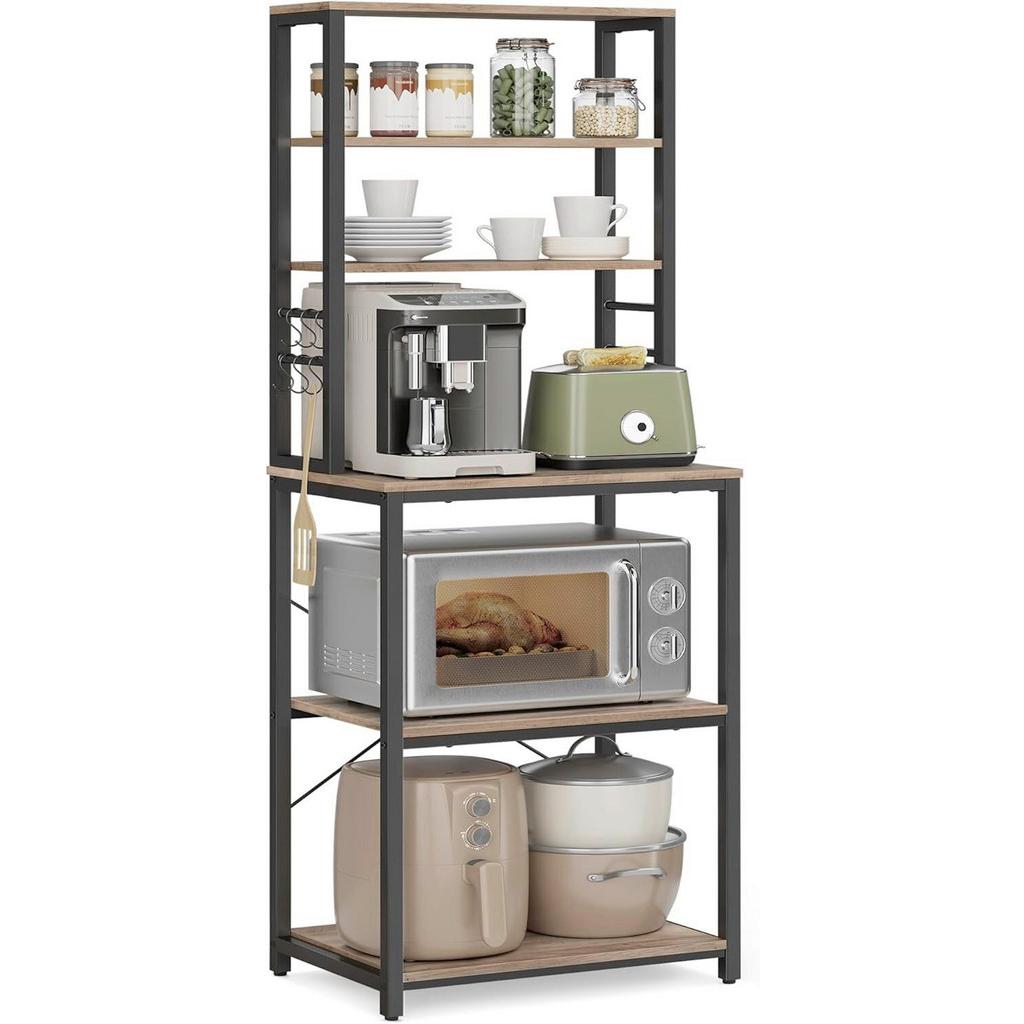 Regal Kitchen Shelf 60 cm Schwarz/Holzfarben