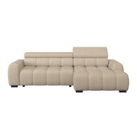 Ecksofa Fargo S Braun, B: 285 Cm - Beige/Schwarz, Trend, Textil (285/168cm)