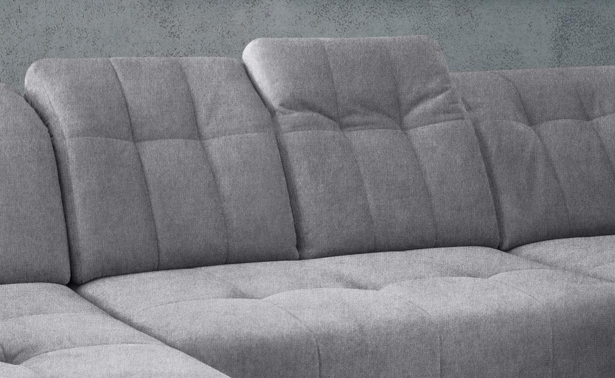 Ecksofa, Sitzvorzug Elektrisch Sano, Hellgrau, 180x337x200cm - Hellgrau/Schwarz, MODERN, Textil (180/337/200cm) - Livetastic