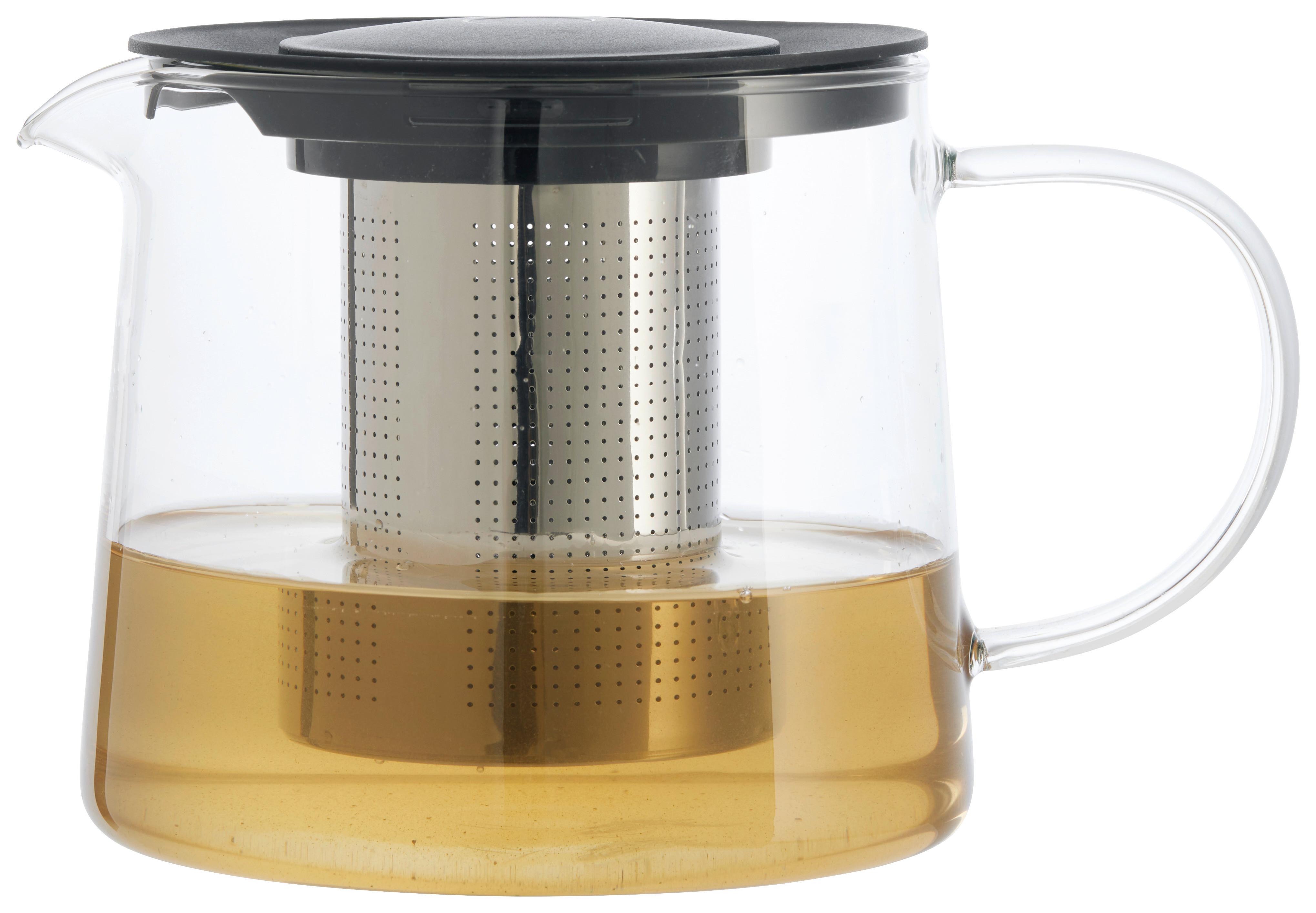 Čajová konvice objem: 1,5L - čiré, Konvenční, kov/plast (15/13,3cm) - Mömax