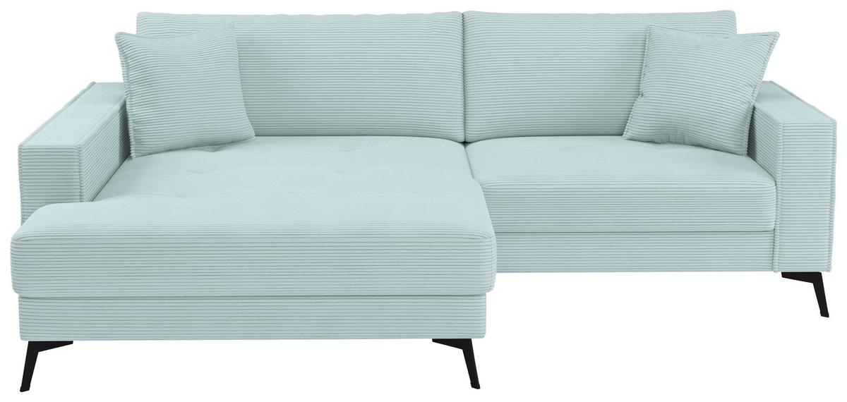 Ecksofa Ted Hellblau S: 174x228 Cm - Salbeigrün/Schwarz, Trend, Textil (174/228cm)