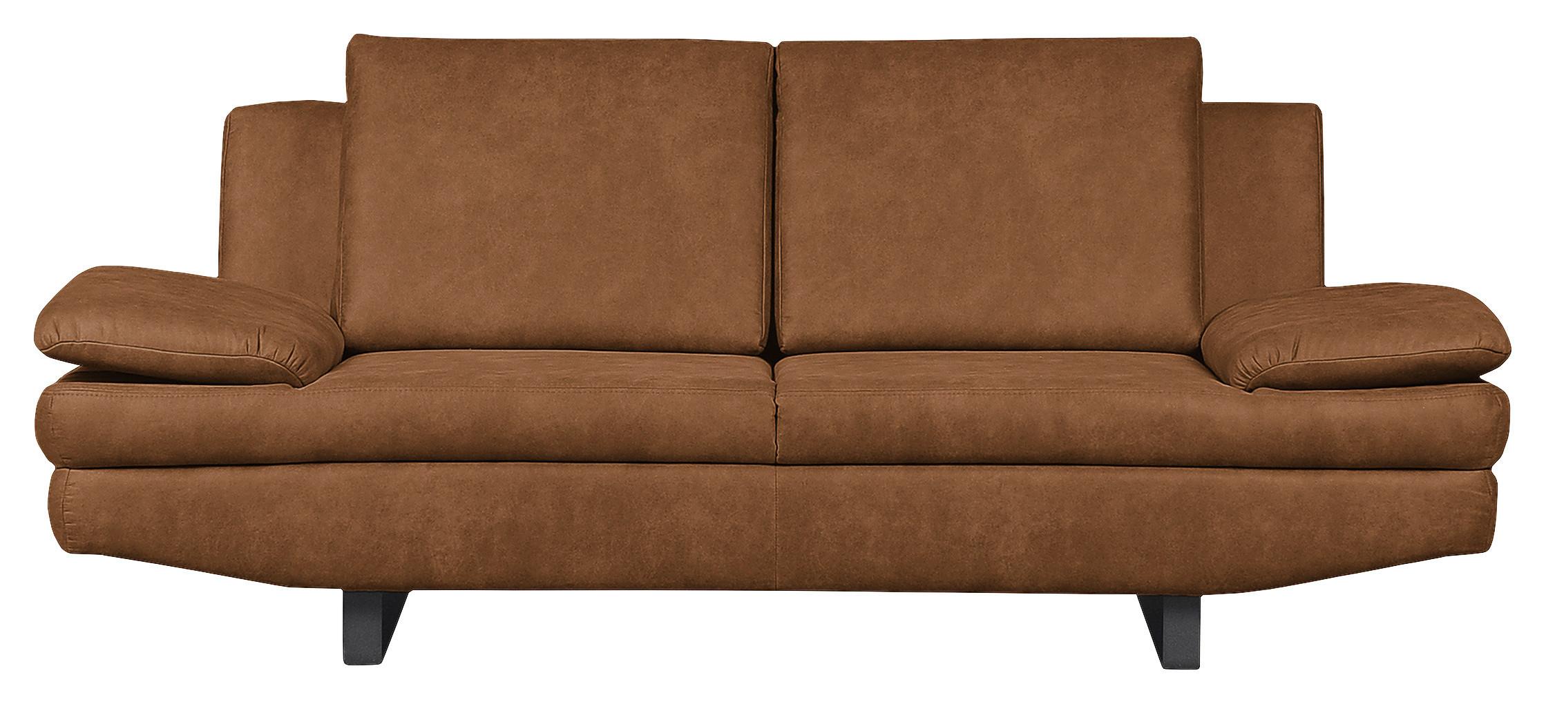 2-Sitzer-Sofa Jovanna, Cognac B: 198 cm - Cognac/Schwarz, Design, Textil (198/78/88cm) - MID.YOU