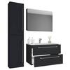 Badezimmer Badinos 4-Teilig Schwarz B: 61 cm - Schwarz/Weiß, MODERN, Keramik/Holzwerkstoff (93cm) - MID.YOU