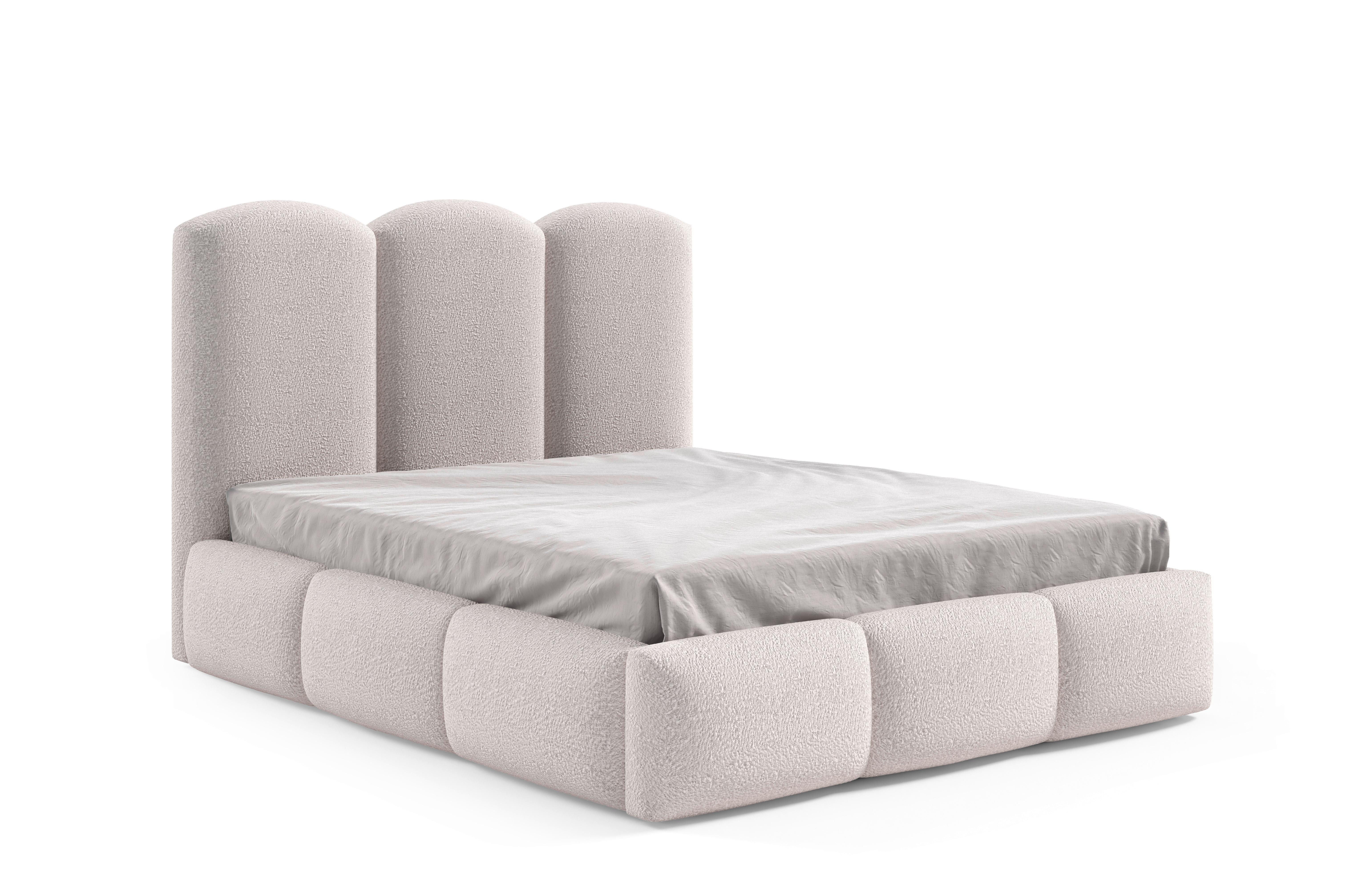 Polsterbett Bero Boucle Weiß, Lf: 180x200 cm
