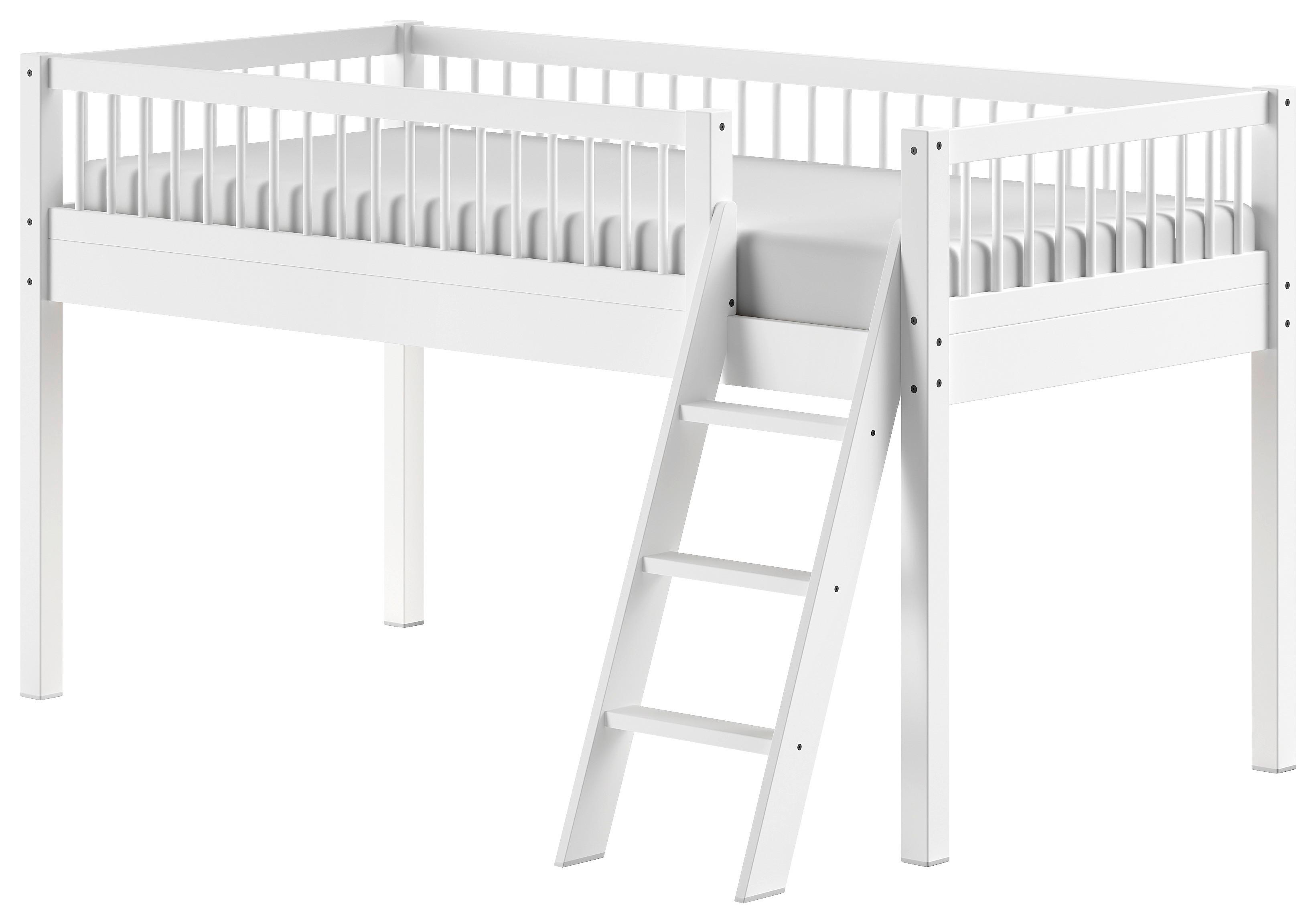 Hochbett Forrest - Weiß/Naturfarben, MODERN, Holz (90/200cm) - MID.YOU
