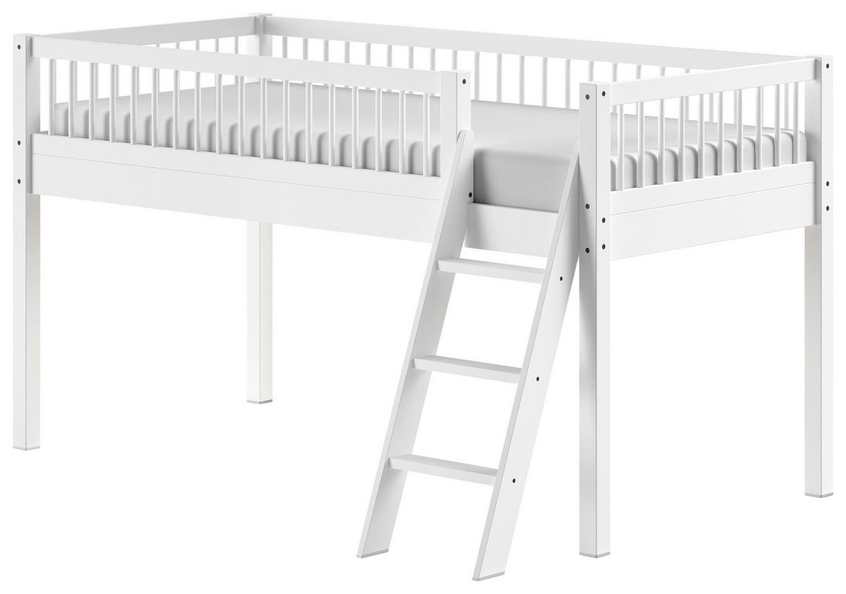 Hochbett Forrest - Weiß/Naturfarben, MODERN, Holz (90/200cm) - MID.YOU