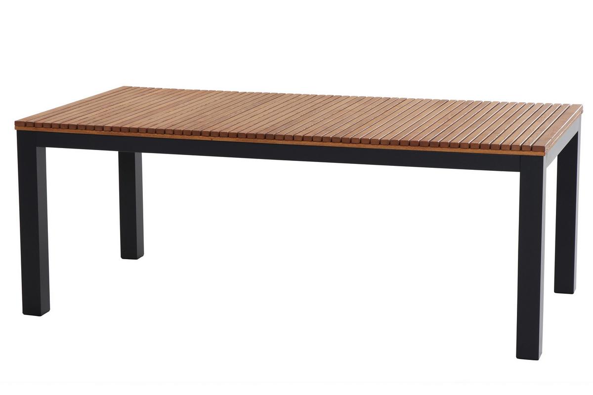 Gartentisch Robinienholz /Metall L 220 cm - Anthrazit/Robinienfarben, KONVENTIONELL, Holz/Metall (220/100/76cm) - Siena Garden