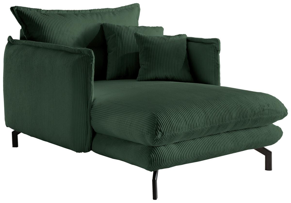 Xxl-sessel Lava Grün B: 111 Cm - Schwarz/Grün, MODERN, Textil (111/101/167cm) - Livetastic