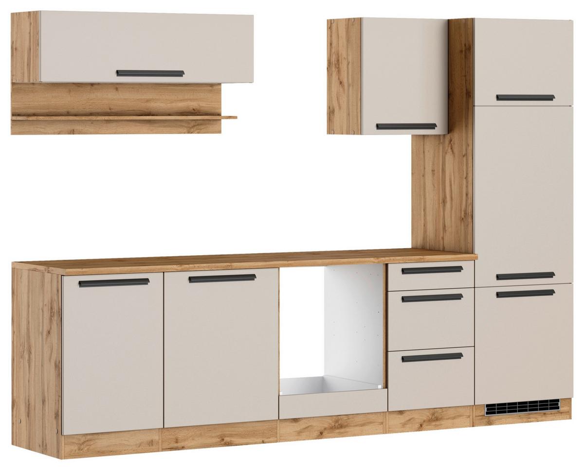 Küchenleerblock Aveiro Kaschmir/Eiche Wotan B: 280cm - Kaschmir/Eiche Wotan, Trend, Holzwerkstoff (280cm) - Held