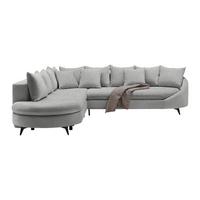 Rohová sedačka AXEL, levá, světle šedá tkanina - černá/světle šedá, Moderní, kov/textil (250/291cm) - Mömax