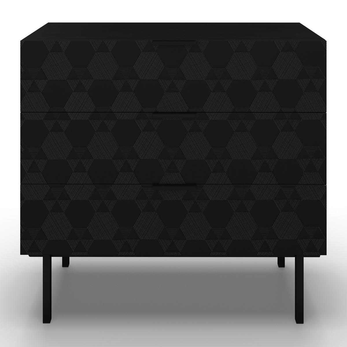 Komoda ROMA - čierna, Modern, kov/drevo (85/80/40cm) - Bessagi Home