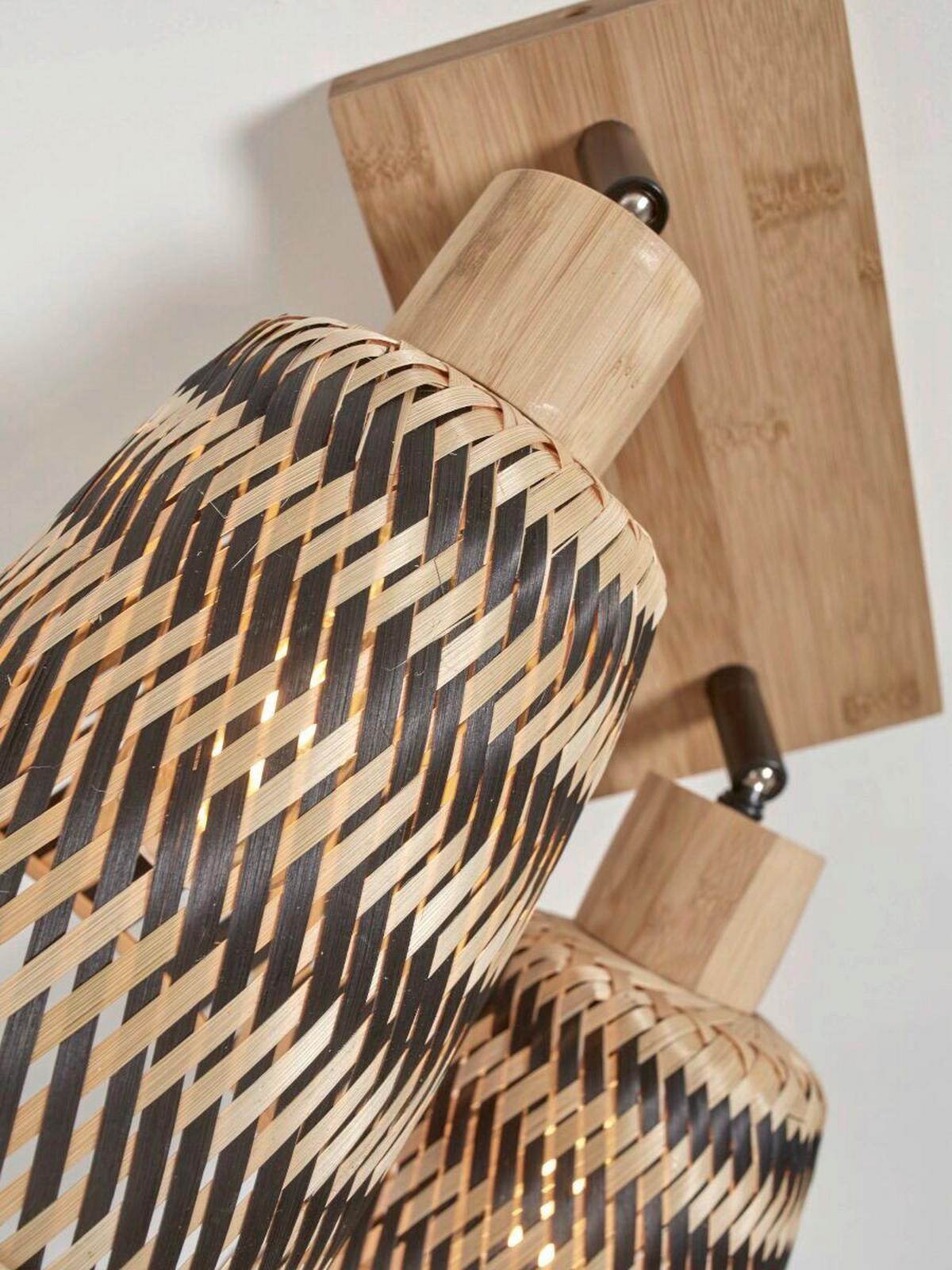 Deckenleuchte Java Naturfarben/Schwarz B: 15 cm - Schwarz/Naturfarben, Trend (28/15/24cm) - Good & Mojo