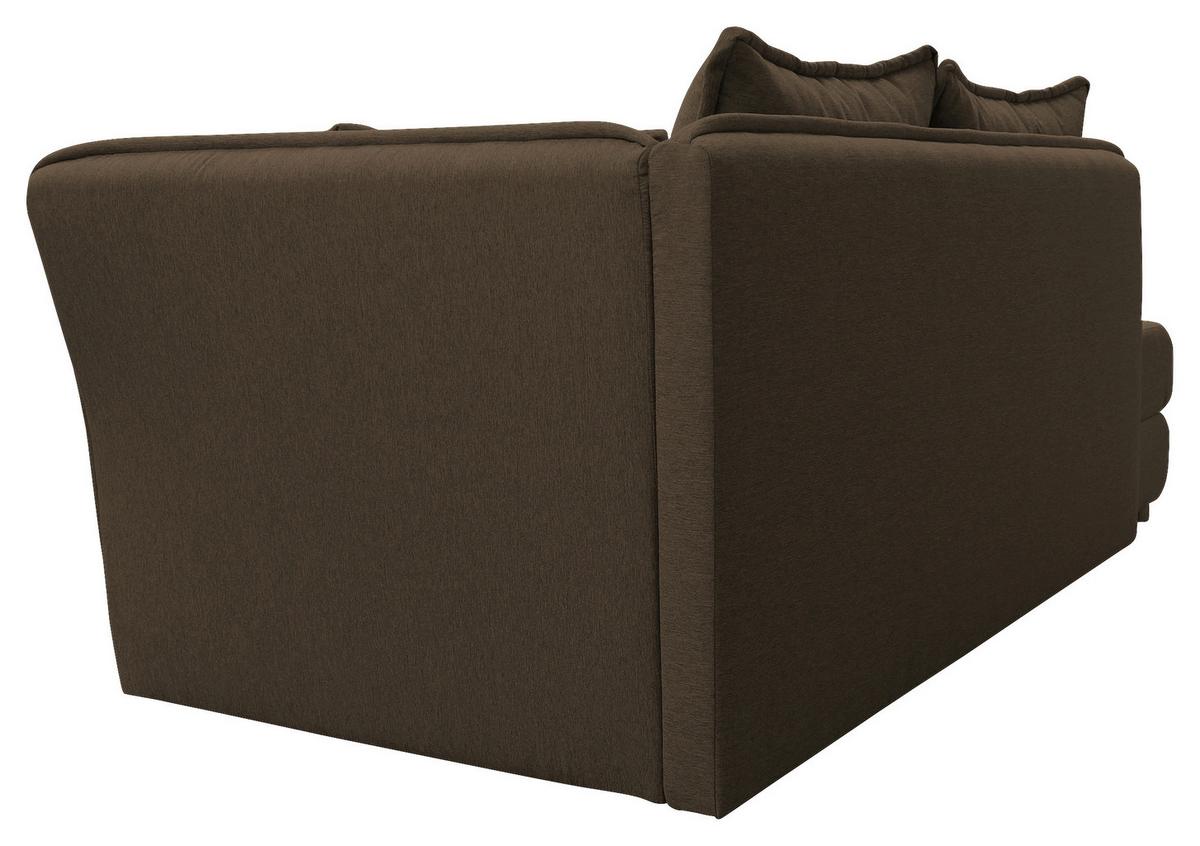 Liege Latte Braun inkl. Bettkasten Ottomane Rechts - Silberfarben/Braun, Design, Textil (224/84/99/107cm) - MID.YOU