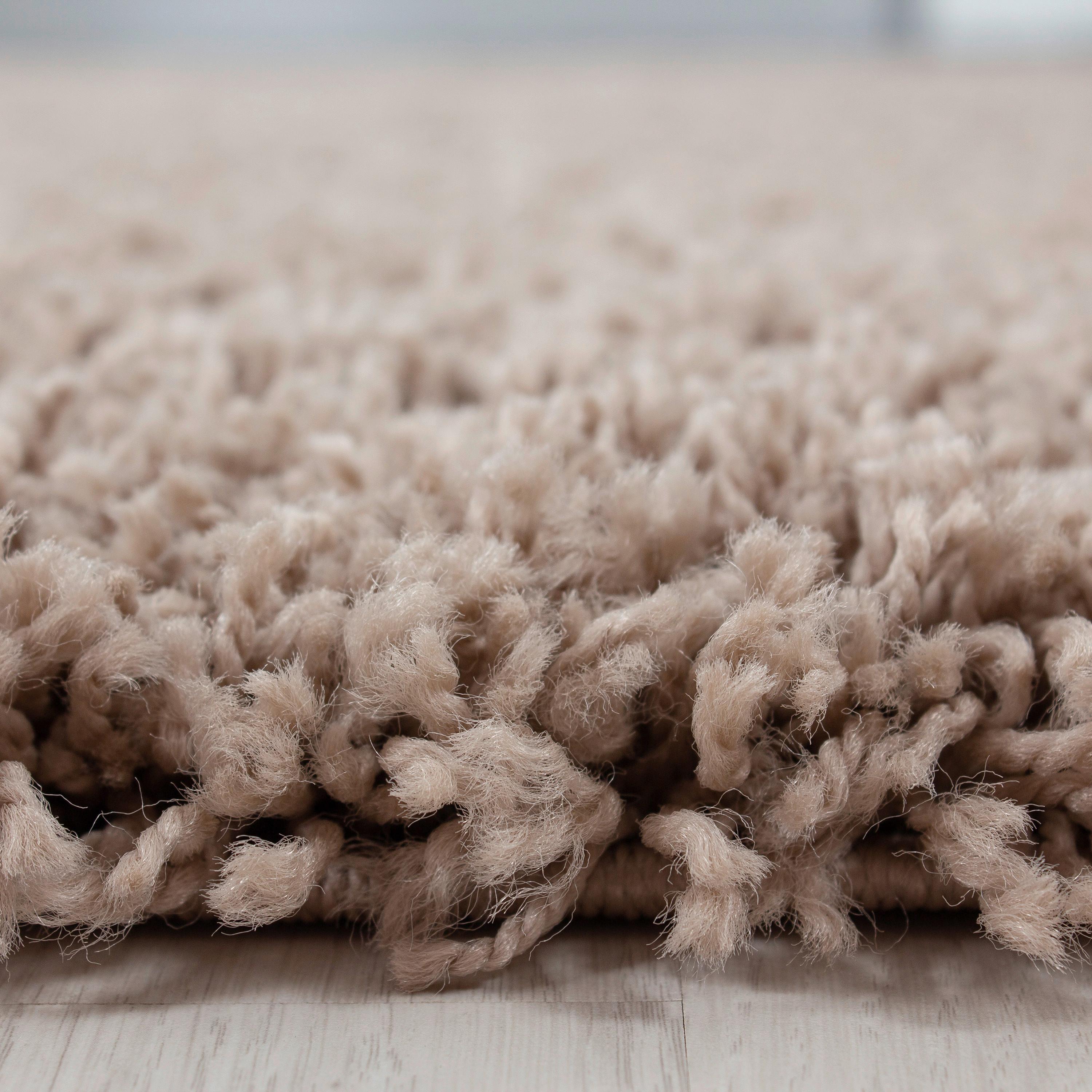 Hochflor Teppich Braun/Beige Life Rund Ø 80 cm - Beige/Braun, Trend, Textil (80cm) - Novel