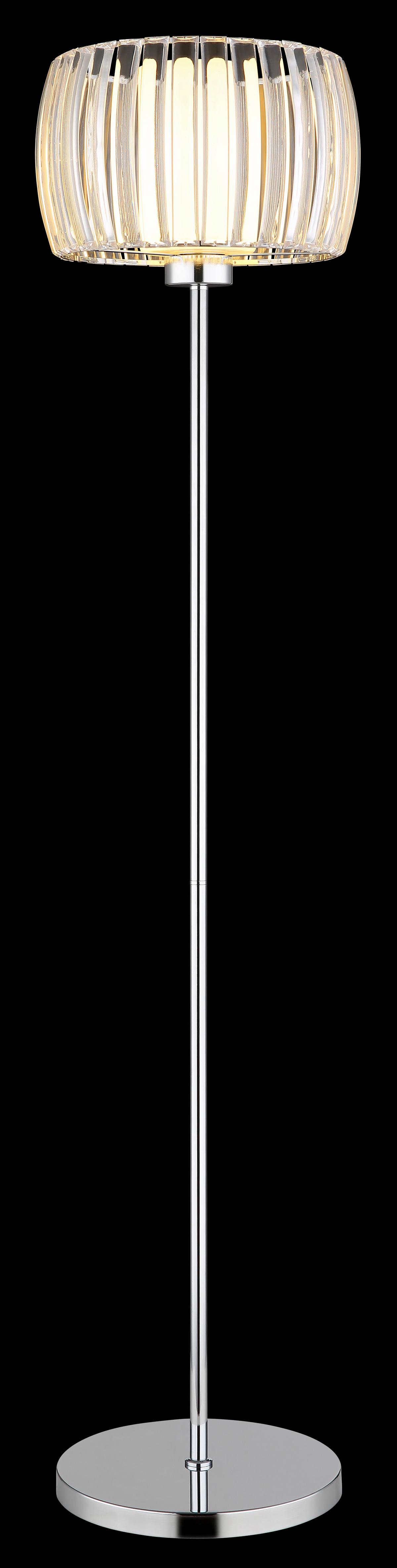 Stehleuchte Fußschalter - Klar/Opal, Design, Glas/Kunststoff (32,5/150cm) - Globo