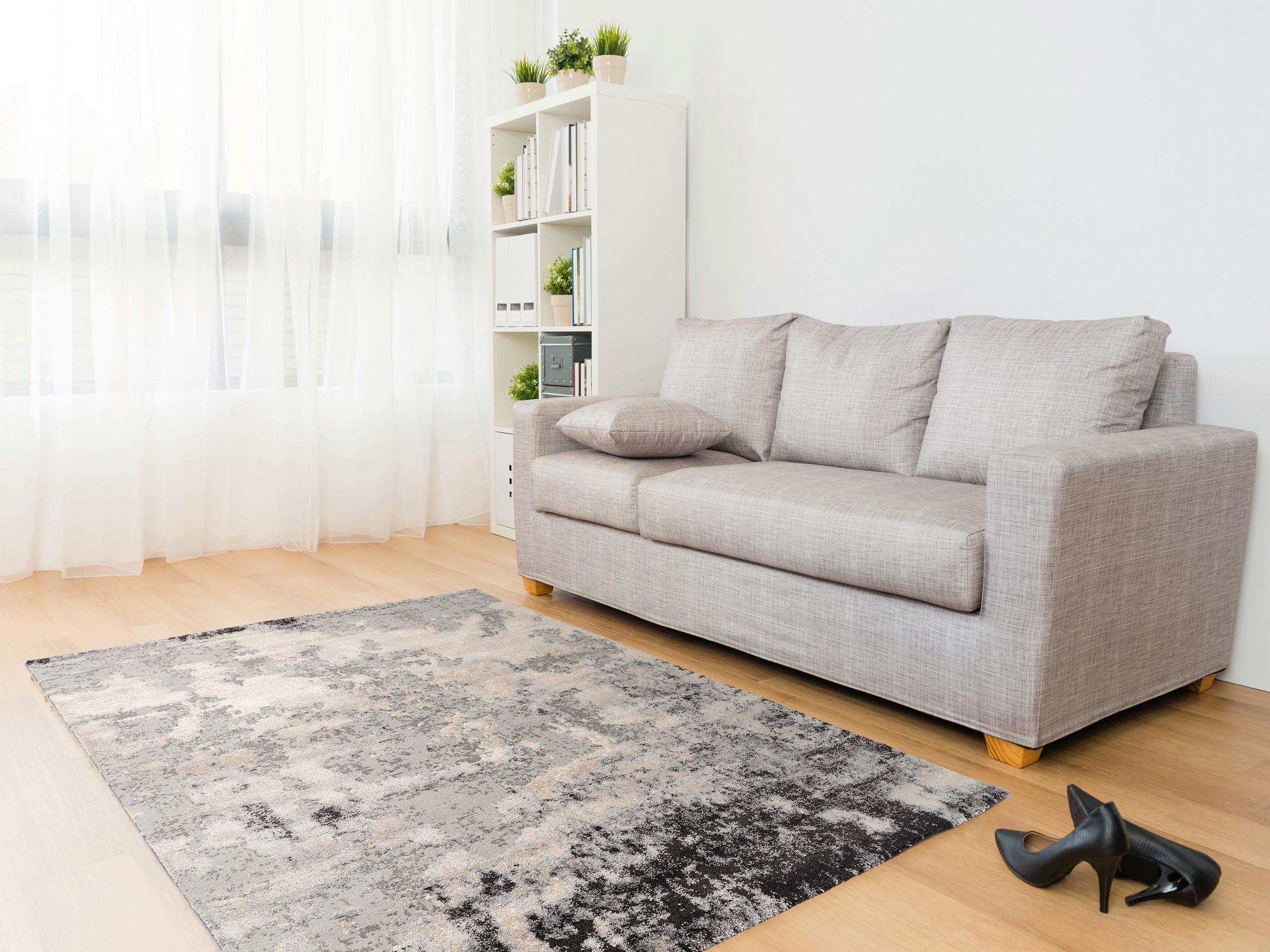 Vintage-Teppich Hellgrau Timeline 240x290 cm - Hellgrau, Design, Textil (240/290cm) - Novel