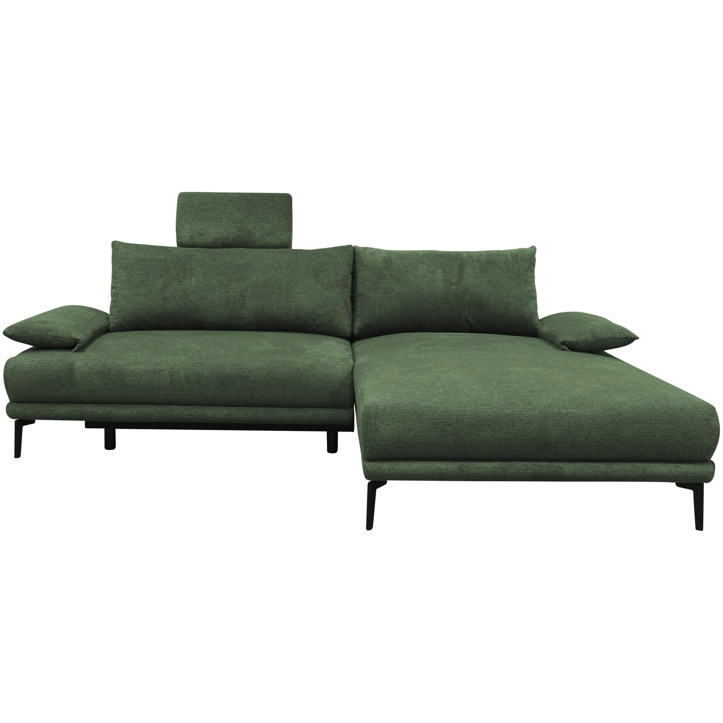 Ecksofa mit Bettkasten Lagacy 260x192 cm Webstoff Grün - Schwarz/Grün, Design, Textil (260/192cm) - MID.YOU