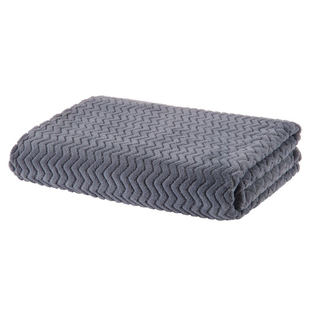 Kuscheldecke Talisha Grau 130x170 cm Zickzackmuster