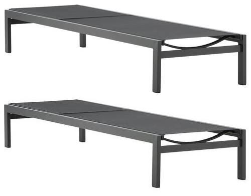 Sonnenliege Copacabana Aluminium - Schwarz, KONVENTIONELL, Metall (60/30/195cm) - Gardenson