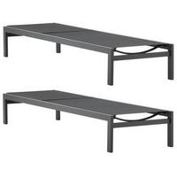 Sonnenliege Copacabana Aluminium - Schwarz, KONVENTIONELL, Metall (60/30/195cm) - Gardenson