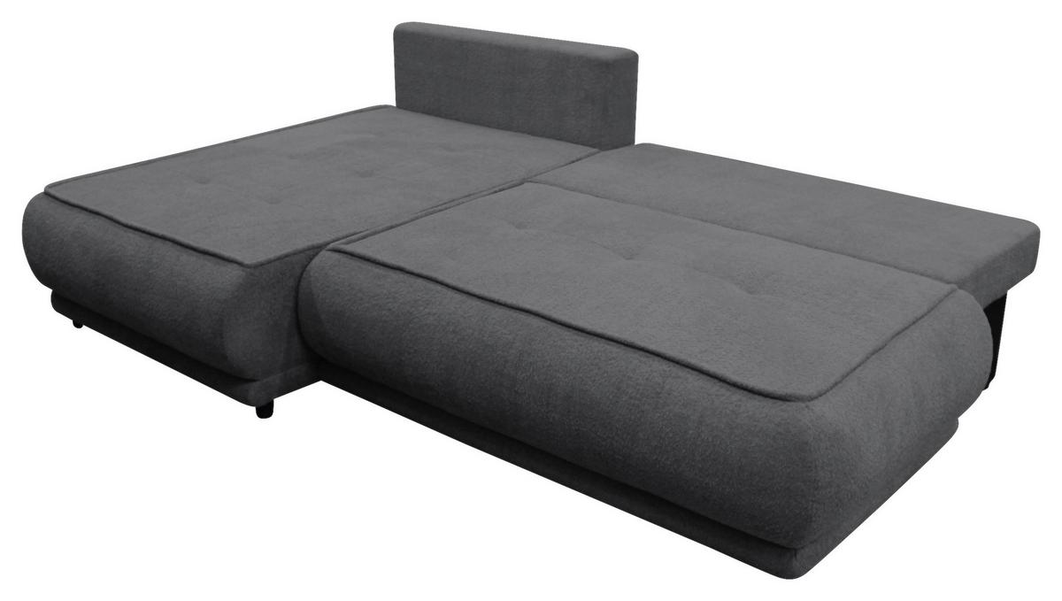 Ecksofa Paros Dunkelgrau 179x277 Cm - Dunkelgrau/Schwarz, Design, Textil (179/277cm) - MID.YOU