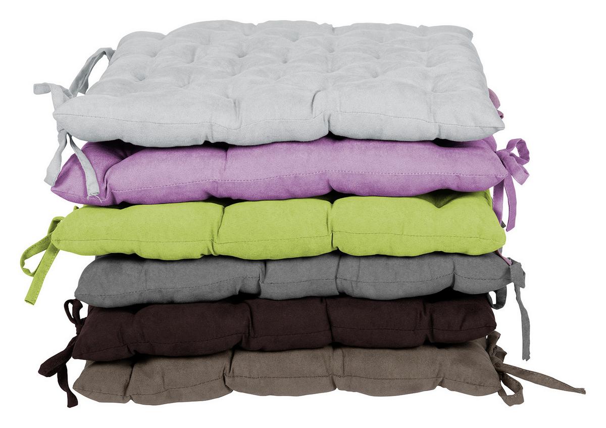 Sitzkissen Agatha Anthrazit 40x40 cm Polyester - Anthrazit, KONVENTIONELL, Textil (40/40/5cm) - Ondega