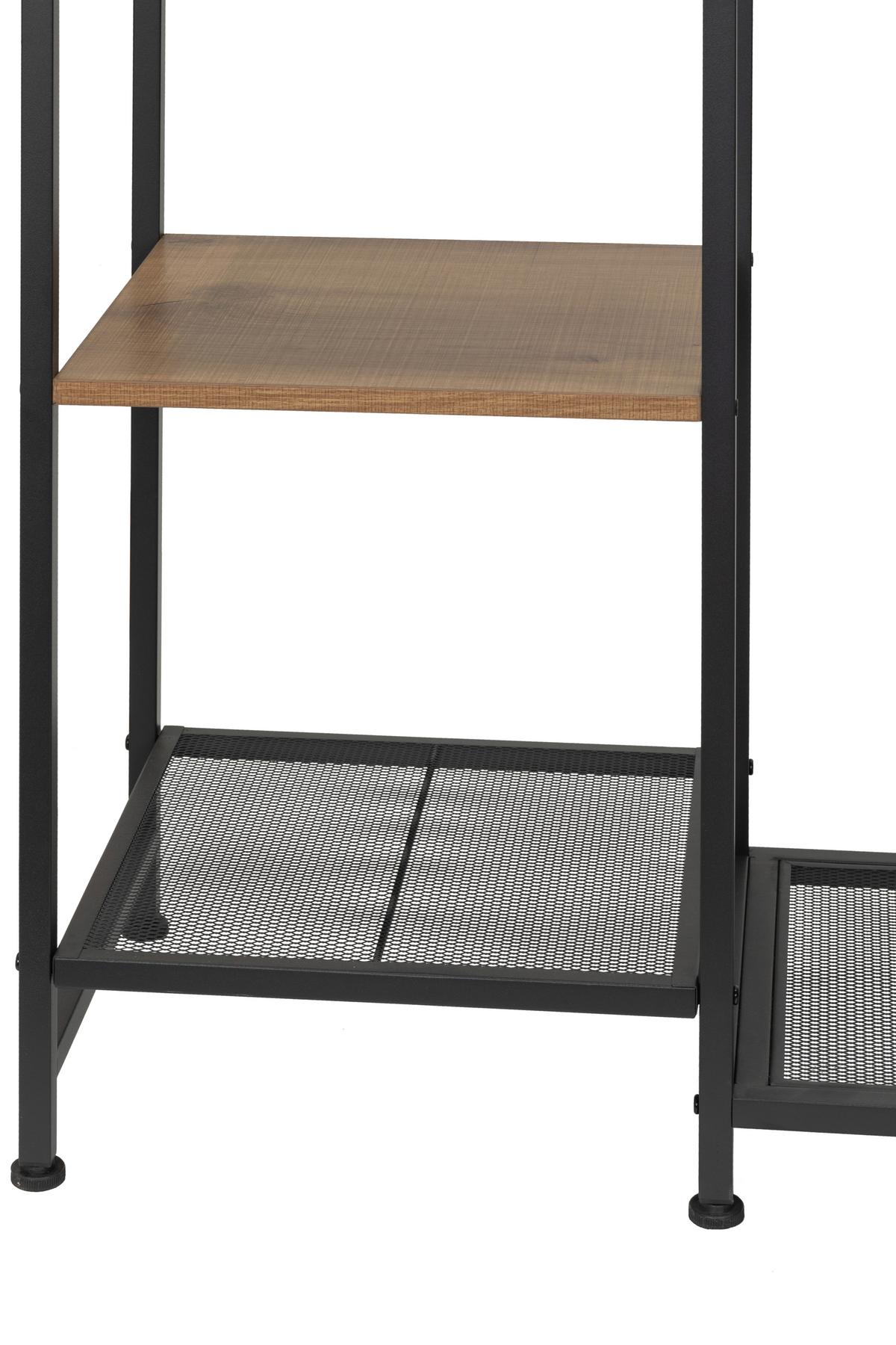 GARDEROBENSTÄNDER Naturfarben/Schwarz B: 100cm - Schwarz/Naturfarben, MODERN, Holzwerkstoff/Metall (100/165/36cm) - P & B