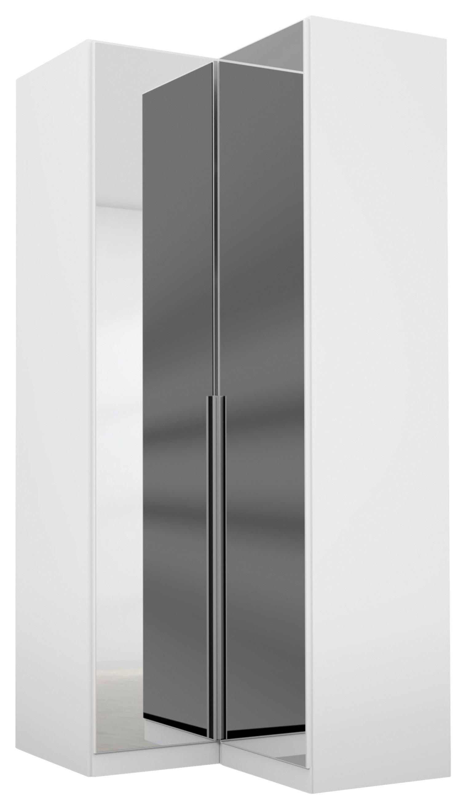 Eckschrank B: 100 Cm Alabama, Weiß - Silberfarben/Weiß, MODERN, Holzwerkstoff (100/229/102cm) - Rauch Möbel