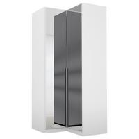 Eckschrank B: 100 cm Alabama, Weiß - Silberfarben/Weiß, MODERN, Holzwerkstoff (100/229/102cm) - Rauch Möbel