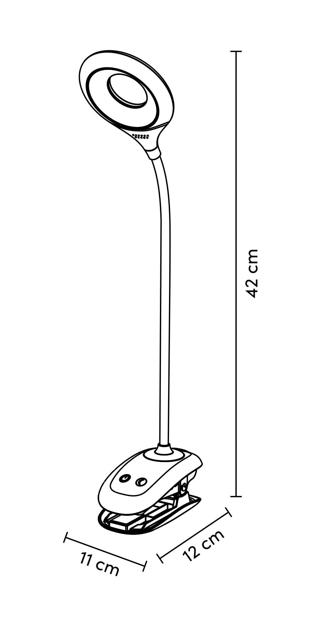 Lampa na písací stôl Luli - biela, Romantik / Landhaus, plast (11/12/42cm) - Modern Living