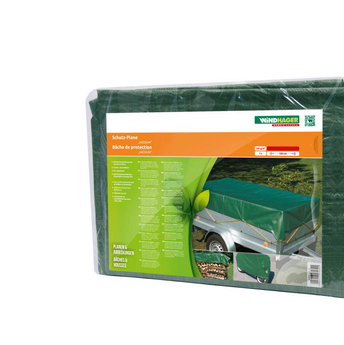 Abdeckplane Schutz-Plane Medium 4x5m, 100g - Grün, Basics, Kunststoff (400/500cm) - Windhager