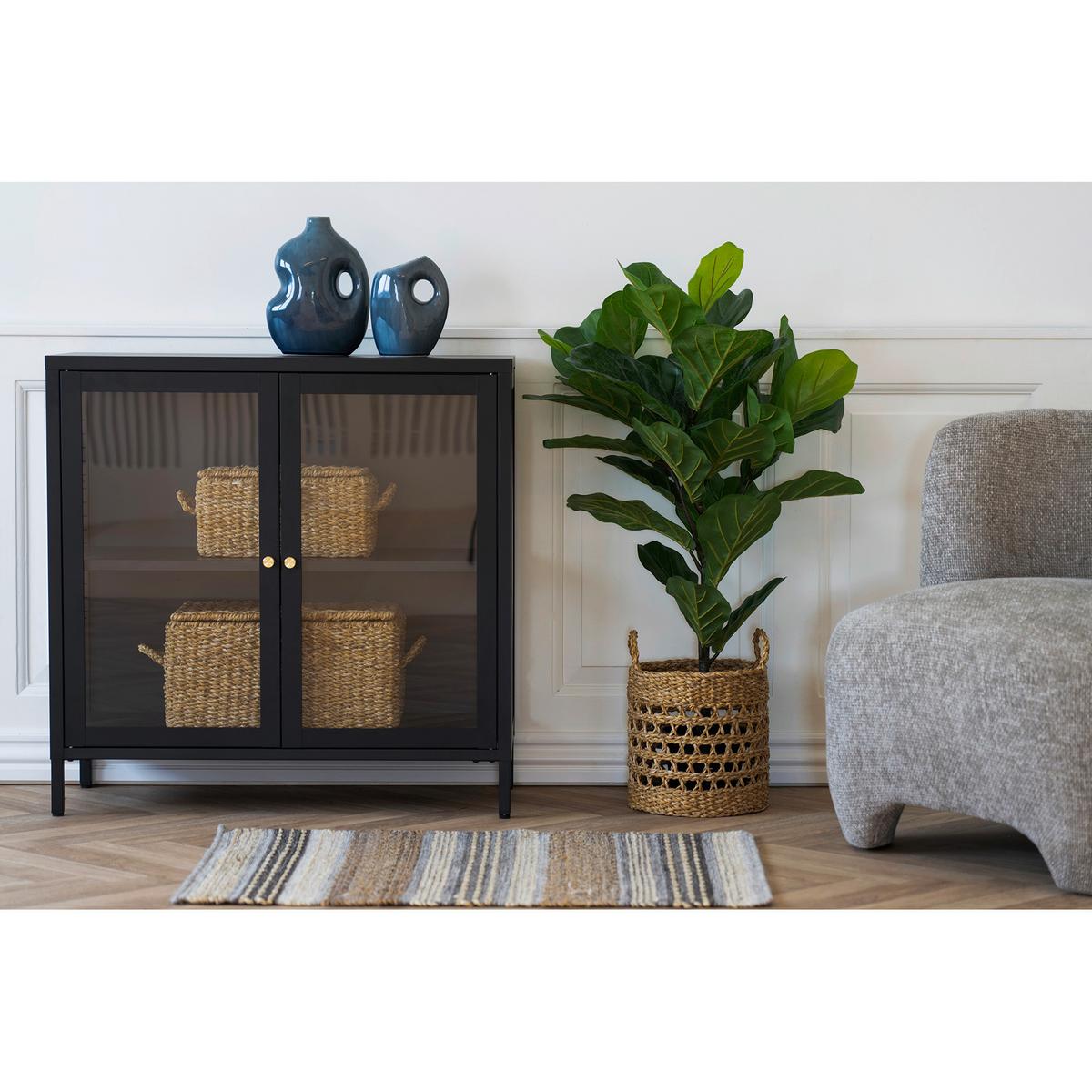 GARDEROBENSCHRANK Dalby Schwarz B: 80cm - Transparent/Schwarz, Design, Glas/Metall (80/80/35cm) - MID.YOU