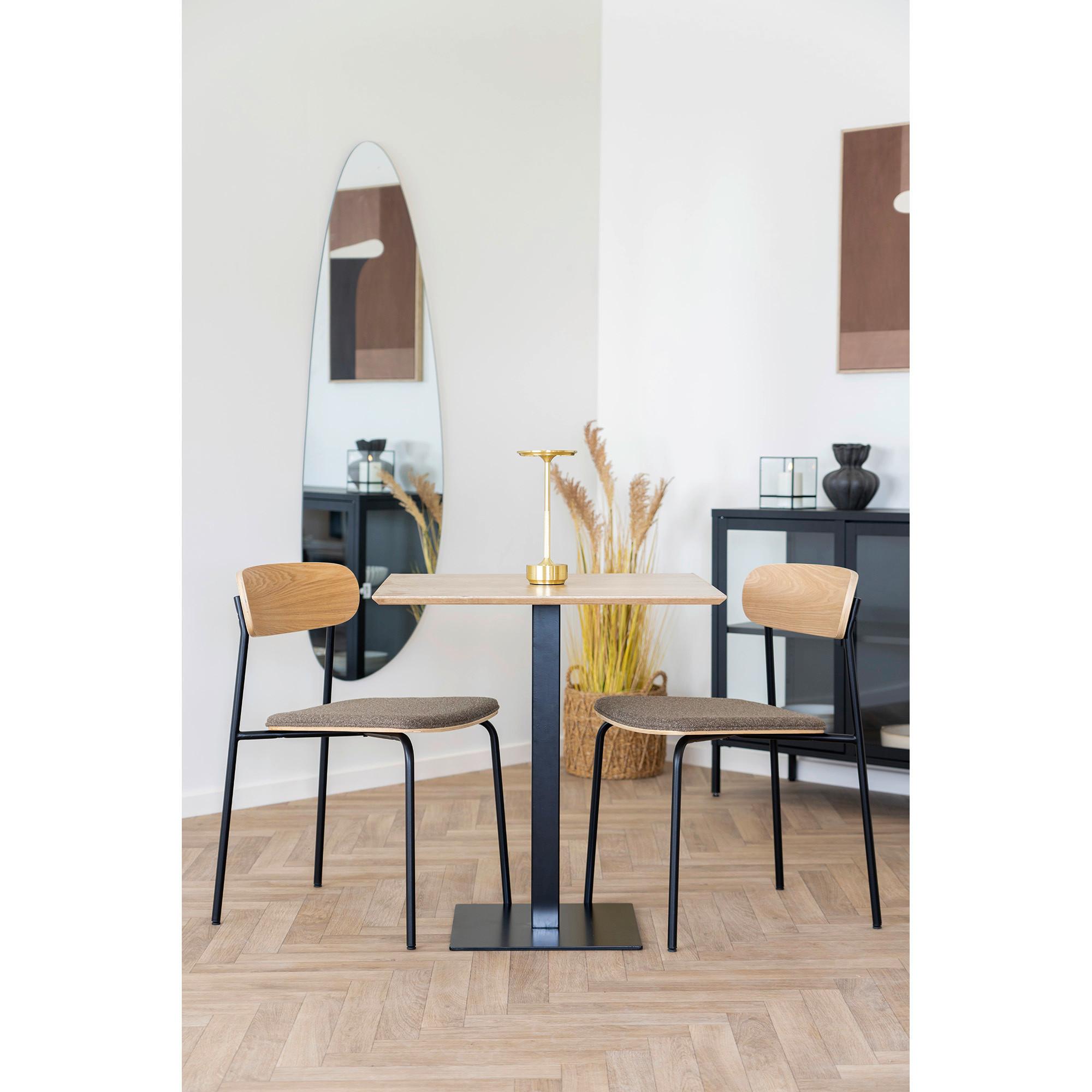 Stuhl-Set Estepona Graubraun B: 47 cm - Eschefarben/Graubraun, MODERN, Holz/Textil (47/77/51cm) - MID.YOU