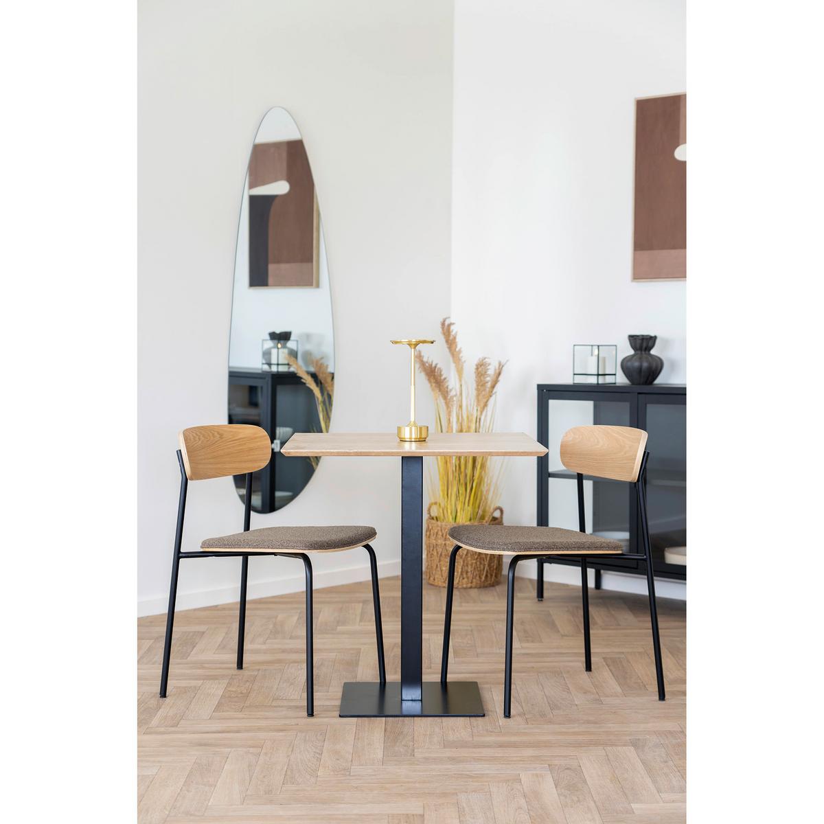 Stuhl-Set Estepona Graubraun B: 47 cm - Eschefarben/Graubraun, MODERN, Holz/Textil (47/77/51cm) - MID.YOU