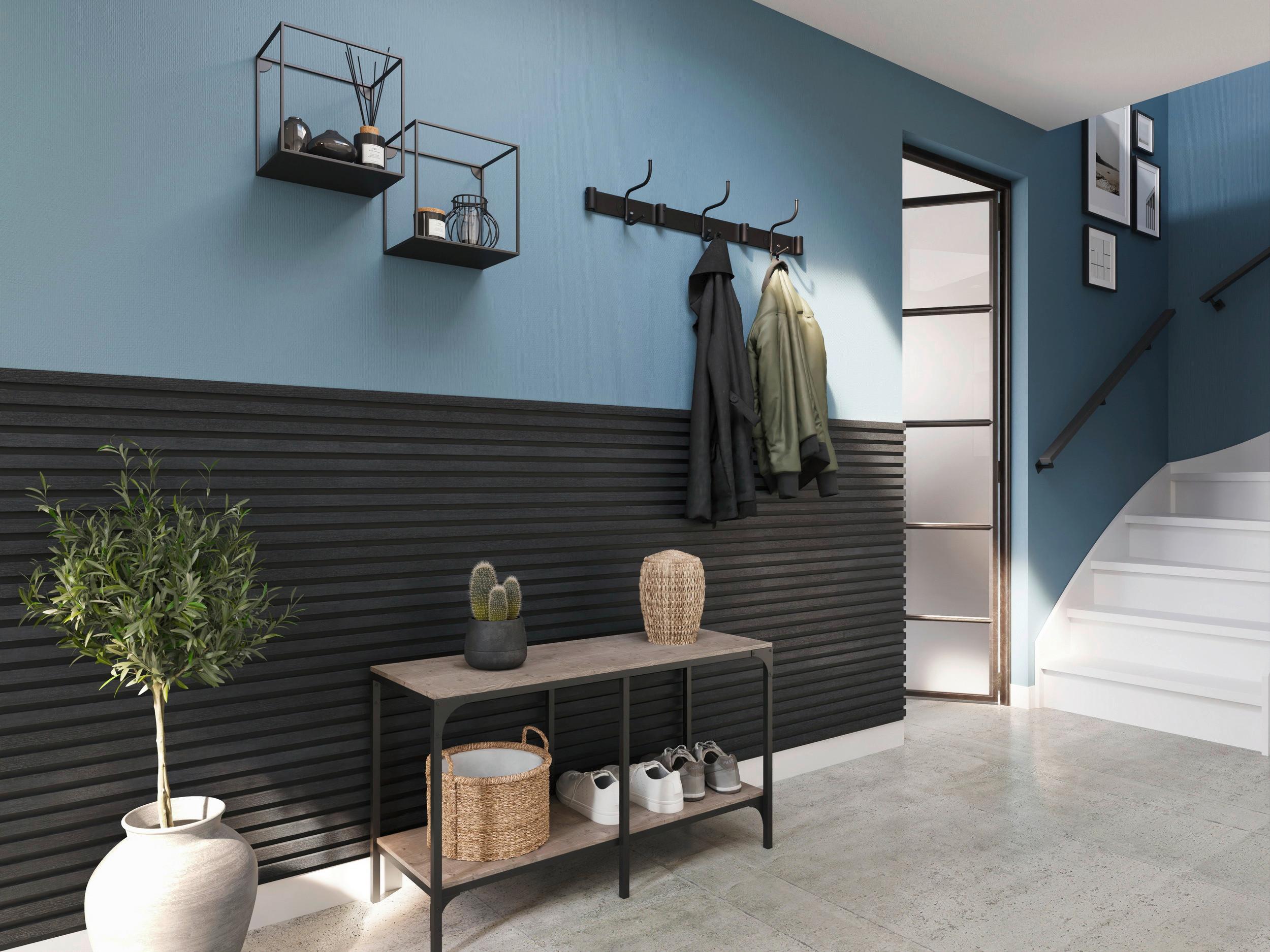 Akusztikus Panel Decowall 260/30cm - sötétszürke, Modern, műanyag/faalapú anyag (30/260/1,7cm)